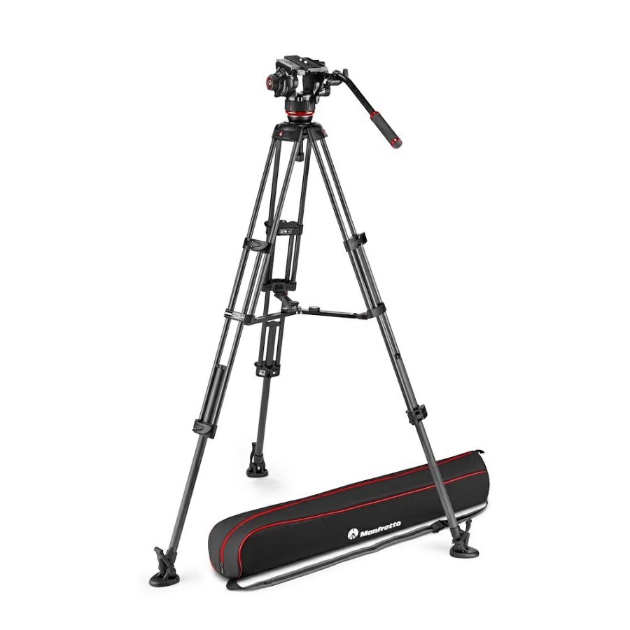 Statywy wideo Manfrotto | Zestaw Video 504X, Statyw Twin Carbon Ze Srodkowa Rozporka